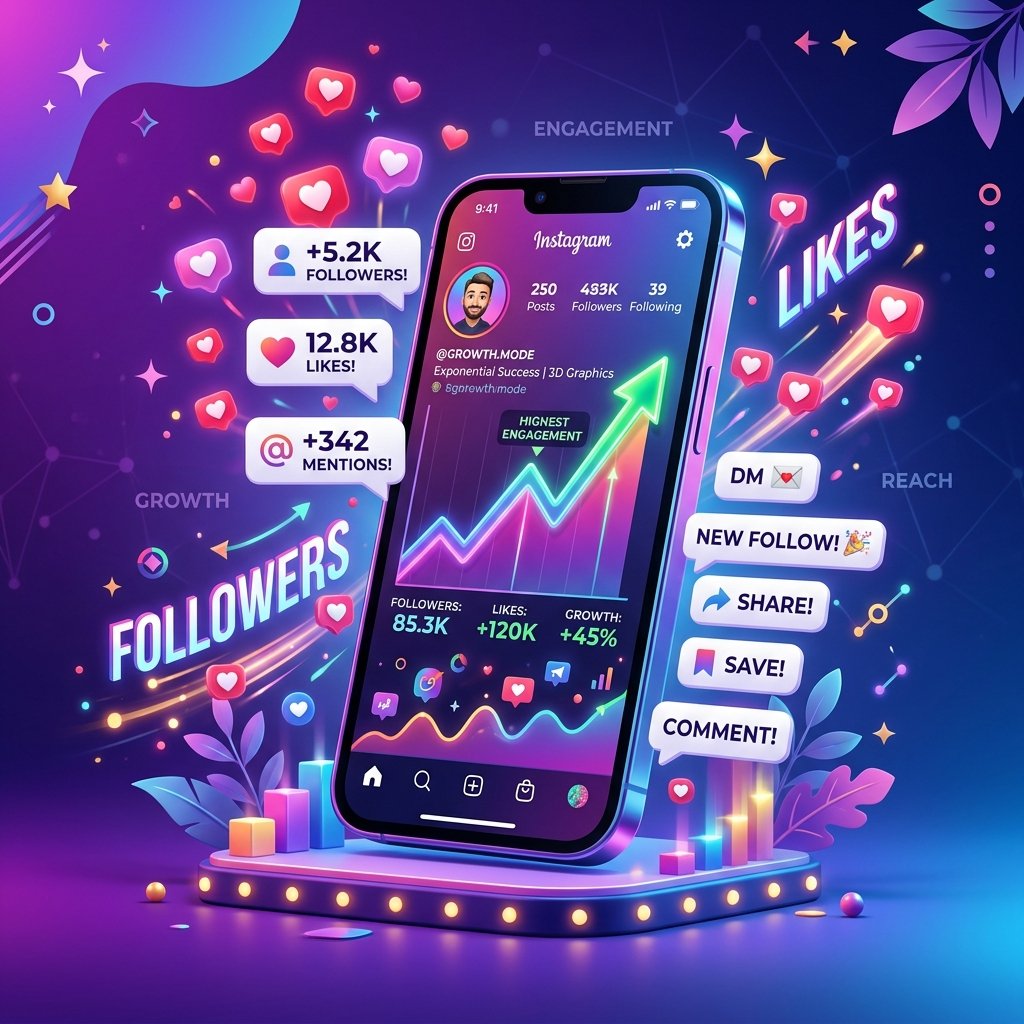 Instagram Growth Illustration